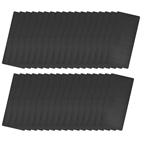 sourcing map 35Stk Leere Metall Karte 2"x0.9" Gebürstet 201 Edelstahl Platte mit Löcher für DIY Lasergravur Namensschild 0.4mm Dicke Dunkelgrau von sourcing map