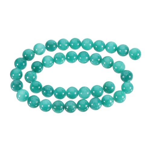 sourcing map 38Stk 10mm Natural Steine Perlen Rund Edelstein Quarz Perlen für Handarbeit Armband Halskette Schmuck Herstellung Hell Grün von sourcing map