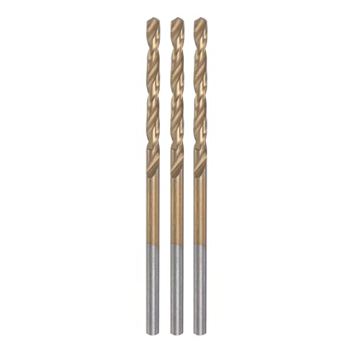 sourcing map 3 Stück HSS Bohrer Set, Spiralbohrer 2mm Titanium Beschichtet (HSS-E) M42 Schnellstahl mit 8% Kobaltgehalt Gerade Schaft für Edelstahl, Alulegierung, Metall von sourcing map