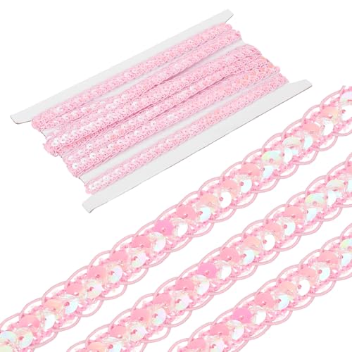 sourcing map 4,5 m Pailletten-Spitzenbordüre, 1,1 cm Pailletten-Zopf, Zierband für Handwerk, Verzierungen, DIY, Nähen, Kostüm, Rosa sourcing map 4,5 m Pailletten-Spitzenbordüre, 1,1 cm Pailletten-Zopf, Zierband für Handwerk, Verzierungen, DIY, Nähen, Kostüm, Rosa von sourcing map