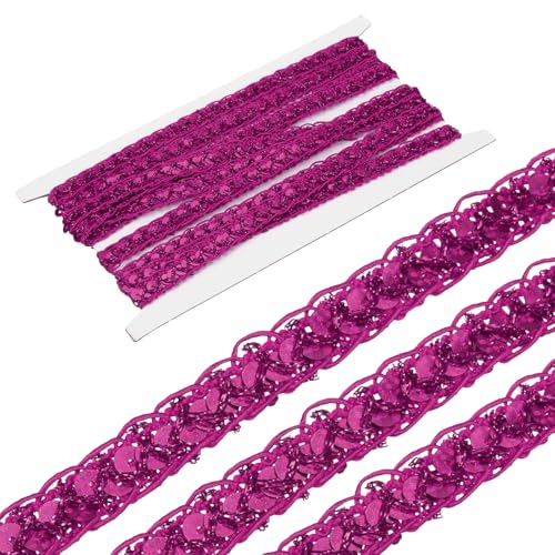 sourcing map 4,5 m Pailletten-Spitzenbordüre, 1,2 cm Pailletten-Zopf, Zierband für Handwerk, Verzierungen, DIY, Nähen, Kostüm, Rosenrot sourcing map 4,5 m Pailletten-Spitzenbordüre, 1,2 cm Pailletten-Zopf, Zierband für Handwerk, Verzierungen, DIY, Nähen, Kostüm, Rosenrot von sourcing map