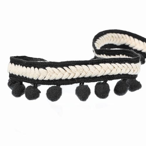 sourcing map 4,5 m besticktes Pompom-Band, Stoffbesatz, Fransen, Pompon, Basteln, Quaste, Spitze zum Nähen, DIY, Kleidung, Kissen, Dekoration, schwarz sourcing map 4,5 m besticktes Pompom-Band, Stoffbesatz, Fransen, Pompon, Basteln, Quaste, Spitze zum Nähen, DIY, Kleidung, Kissen, Dekoration, schwarz von sourcing map