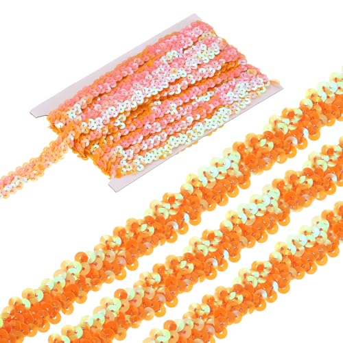 sourcing map 4,5 m elastische Pailletten-Bordüre, 2-reihig, flach, Pailletten-Streifen, Pailletten-Stoffband für Handwerk, DIY, Fransen, Nähen, Kostüm, Kleid, Orange sourcing map 4,5 m elastische Pailletten-Bordüre, 2-reihig, flach, Pailletten-Streifen, Pailletten-Stoffband für Handwerk, DIY, Fransen, Nähen, Kostüm, Kleid, Orange von sourcing map