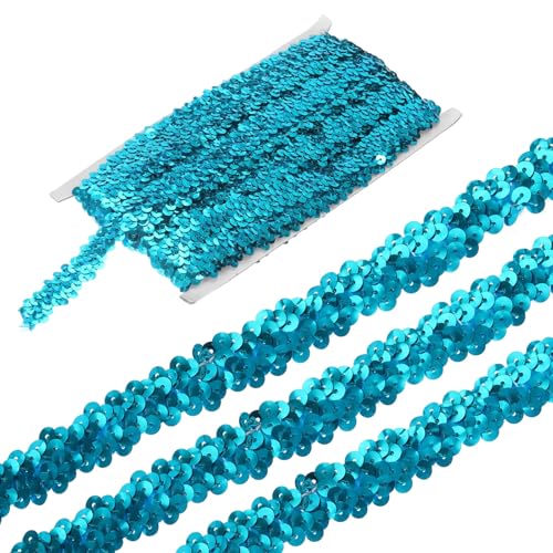 sourcing map 4,5 m elastische Pailletten-Bordüre, 2-reihig, flach, Pailletten-Streifen, Pailletten-Stoffband für Handwerk, DIY, Fransen, Nähen, Kostüm, Kleid, Seeblau sourcing map 4,5 m elastische Pailletten-Bordüre, 2-reihig, flach, Pailletten-Streifen, Pailletten-Stoffband für Handwerk, DIY, Fransen, Nähen, Kostüm, Kleid, Seeblau von sourcing map