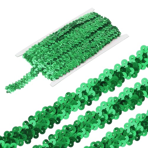 sourcing map 4,5 m elastische Pailletten-Bordüre, 2-reihig, flach, Pailletten-Streifen, Pailletten-Stoffband für Handwerk, DIY, Fransen, Nähen, Kostüm, Kleid, grün sourcing map 4,5 m elastische Pailletten-Bordüre, 2-reihig, flach, Pailletten-Streifen, Pailletten-Stoffband für Handwerk, DIY, Fransen, Nähen, Kostüm, Kleid, grün von sourcing map