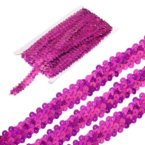 sourcing map 4,5 m elastische Pailletten-Bordüre, 2-reihig, flach, Pailletten-Streifen, Pailletten-Stoffband für Handwerk, DIY, Fransen, Nähen, Kostümkleid, Laser-Rosenrot sourcing map 4,5 m elastische Pailletten-Bordüre, 2-reihig, flach, Pailletten-Streifen, Pailletten-Stoffband für Handwerk, DIY, Fransen, Nähen, Kostümkleid, Laser-Rosenrot von sourcing map