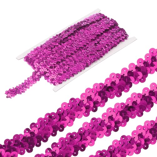 sourcing map 4,5 m elastische Pailletten-Bordüre, 2-reihig, flach, Pailletten-Streifen, Pailletten-Stoffband für Handwerk, DIY, Fransen, Nähen, Kostümkleid, Rosarot sourcing map 4,5 m elastische Pailletten-Bordüre, 2-reihig, flach, Pailletten-Streifen, Pailletten-Stoffband für Handwerk, DIY, Fransen, Nähen, Kostümkleid, Rosarot von sourcing map