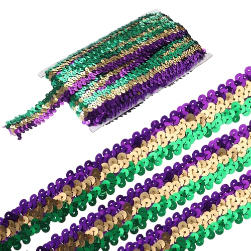 sourcing map 4,5 m elastische Pailletten-Bordüre, 3 Reihen, flach, Pailletten-Streifen, Pailletten-Stoffband für Bastelarbeiten, DIY, Fransen, Nähen, Kostüm, Kleid, grün/goldfarben/lila sourcing map 4,5 m elastische Pailletten-Bordüre, 3 Reihen, flach, Pailletten-Streifen, Pailletten-Stoffband für Bastelarbeiten, DIY, Fransen, Nähen, Kostüm, Kleid, grün/goldfarben/lila von sourcing map