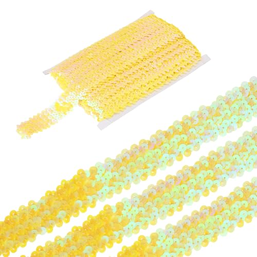 sourcing map 4,5 m elastische Pailletten-Bordüre, 3 Reihen, flach, Pailletten-Streifen, Pailletten-Stoffband für Bastelarbeiten, DIY, Fransen, Nähen, Kostümkleid, AB-Gelb sourcing map 4,5 m elastische Pailletten-Bordüre, 3 Reihen, flach, Pailletten-Streifen, Pailletten-Stoffband für Bastelarbeiten, DIY, Fransen, Nähen, Kostümkleid, AB-Gelb von sourcing map