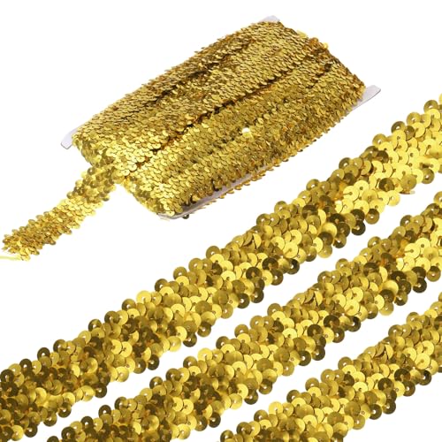 sourcing map 4,5 m elastische Pailletten-Bordüre, 3 Reihen, flach, Pailletten-Streifen, Pailletten-Stoffband für Handwerk, DIY, Fransen, Nähen, Kostüm, Kleid, Gelbgold sourcing map 4,5 m elastische Pailletten-Bordüre, 3 Reihen, flach, Pailletten-Streifen, Pailletten-Stoffband für Handwerk, DIY, Fransen, Nähen, Kostüm, Kleid, Gelbgold von sourcing map