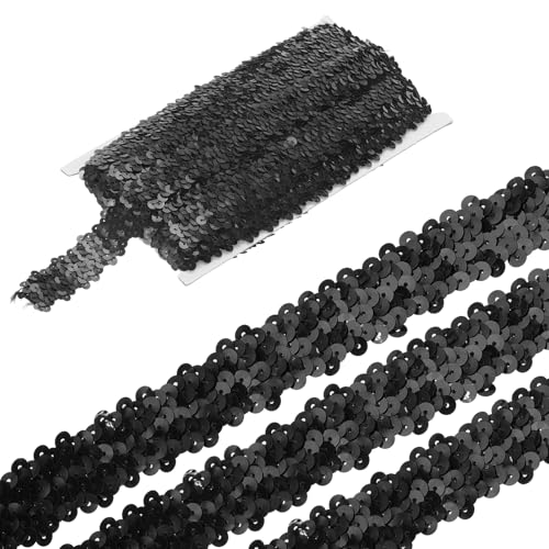 sourcing map 4,5 m elastische Pailletten-Bordüre, 3 Reihen, flach, Pailletten-Streifen, Pailletten-Stoffband für Handwerk, DIY, Fransen, Nähen, Kostüm, Kleid, Schwarz sourcing map 4,5 m elastische Pailletten-Bordüre, 3 Reihen, flach, Pailletten-Streifen, Pailletten-Stoffband für Handwerk, DIY, Fransen, Nähen, Kostüm, Kleid, Schwarz von sourcing map