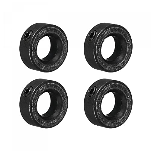 sourcing map 4 Pack Schachtbund Wellensicherungsring Stellringe 25/64" Karbonstahl Set Stil Klemmen Halsketten Schwarz von sourcing map