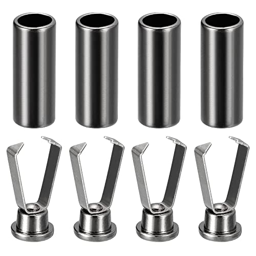 sourcing map 4 Stück Kordelstopper Metall, 15.4 mm Schnürsenkel Spitze Kordelenden Schuhspitze für Kordeln, Band Klemme Jacke, Bekleidung, Rucksack, Schnur Rutsche, Metallic Schwarz von sourcing map