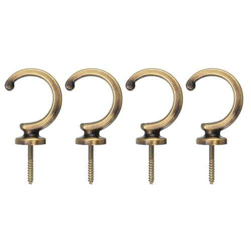 sourcing map 4 Stück Vorhanghalter, Wandmontierte Vorhanghalterungen aus Aluminiumlegierung für Wohnzimmer, Schlafzimmer, Büro (Bronze) von sourcing map