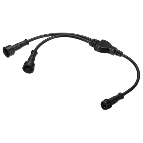 sourcing map 4-adriger 4-poliger Y-Splitter-Anschluss, 30 cm, 24 AWG, IP65, Y-Form, 1 Stecker auf 2 Buchsen, Verlängerungskabel für LED-Beleuchtung von sourcing map