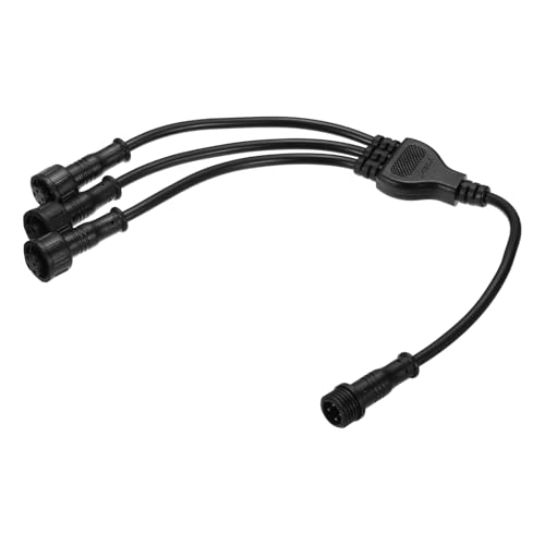 sourcing map 4-adriger 4-poliger Y-Splitter-Anschluss, 30 cm, 24 AWG, IP65, Y-Form, 1 Stecker auf 3 Buchsen, Verlängerungskabel für LED-Beleuchtung von sourcing map