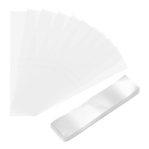 sourcing map 400 Stück transparentes perforiertes Schrumpfband, 210 x 50 mm, passend für Kappendurchmesser 132 mm von sourcing map