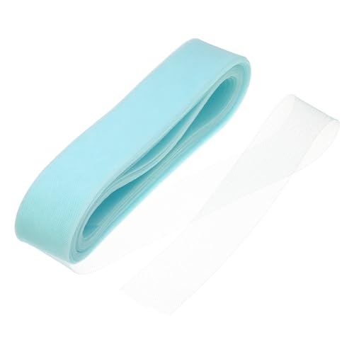 sourcing map 45,7 m steifer Rosshaar-Zopf, 5 cm breit, für Polyester-Stäbchen, Nähen, Hochzeitskleid, Tanz, formelle Kleidung, Accessoires, Hellblau von sourcing map