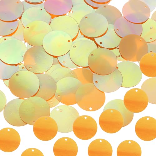 sourcing map 450 Stück flache runde Pailletten, 20 mm, lose Pailletten, Basteln, Nähen, Pailletten mit einseitigem Loch für DIY-Stickerei, Kleidung, Schmuckherstellung, AB Orange sourcing map 450 Stück flache runde Pailletten, 20 mm, lose Pailletten, Basteln, Nähen, Pailletten mit einseitigem Loch für DIY-Stickerei, Kleidung, Schmuckherstellung, AB Orange von sourcing map