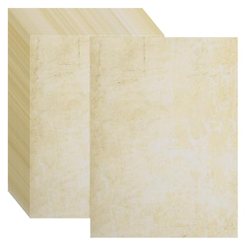 sourcing map 48 Blatt Vintage-Baumwollpapier, Druckerkante, dick, 120 g/m², klassische gealterte Karte für Briefschreiben, Einladungen, Hochzeiten, 20,3 x 27,9 cm, beige linear sourcing map 48 Blatt Vintage-Baumwollpapier, Druckerkante, dick, 120 g/m², klassische gealterte Karte für Briefschreiben, Einladungen, Hochzeiten, 20,3 x 27,9 cm, beige linear von sourcing map