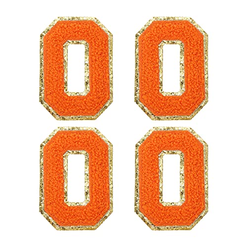 sourcing map 4Stk Chenille Buchstabe Abzeichen Aufbügeln Buchstabe Aufnäher Orange O Alphabet Dekorativ Reparatur Bestickte Aufnäher für Kleidung Schuhe Hüte Rucksäcke von sourcing map