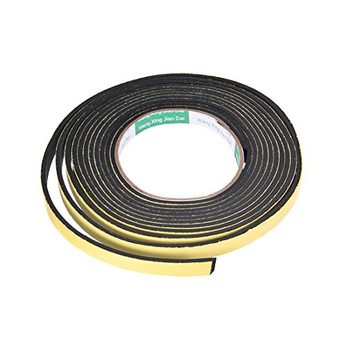 sourcing map 4m Dichtungsband Selbstklebend, 10mm(B) x 3mm(D) Dichtband für Fenster Türen, Schaumstoff Klebeband, 1 Rollen von sourcing map