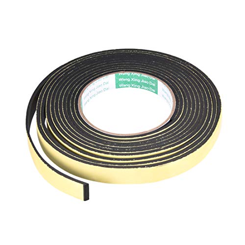 sourcing map 4m Dichtungsband Selbstklebend, 15mm(B) x 3mm(D) Dichtband für Fenster Türen, Schaumstoff Klebeband, 1 Rollen von sourcing map