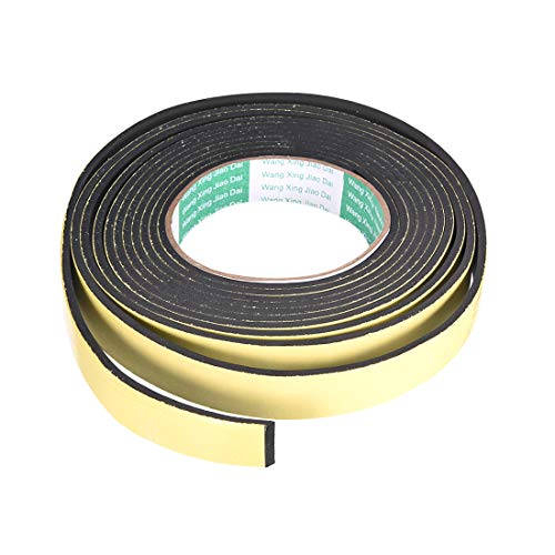 sourcing map 4m Dichtungsband Selbstklebend, 20mm(B) x 3mm(D) Dichtband für Fenster Türen, Schaumstoff Klebeband, 1 Rollen von sourcing map