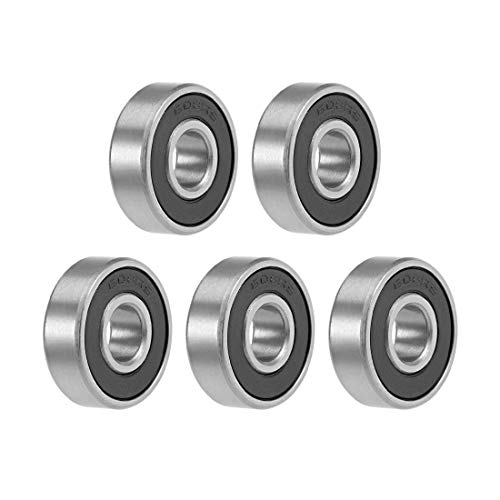 sourcing map 5 Stück 608-2RS Rillenkugellager 8mm x 22mm x 7mm Doppelt versiegelt Chromstahl Z2 von sourcing map