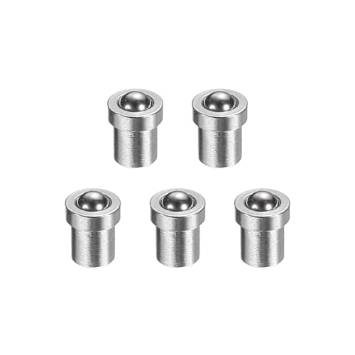 sourcing map 5 Stück Kugelspitzen-Federkolben, 2 x 3 mm, 5 N, Elastizität, Edelstahl, Präzisionspositionierung, Kugelschnäpper für Tür, Schrank, mechanische Geräte, Klemmen, Möbel von sourcing map