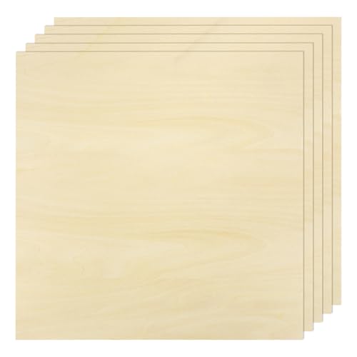 sourcing map 5 Stück Lindenholzplatten, 15,2 x 15,2 x 0,6 cm, unlackiertes Holz-Sperrholzbrett zum Malen, Basteln, Laser, Schneiden, Gravieren von sourcing map