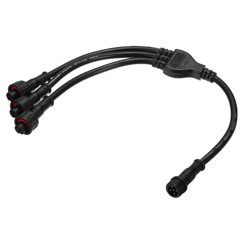 sourcing map 5-adriger 5-poliger Y-Splitter-Anschluss, 30 cm, 24 AWG, IP65, Y-Form, 1 Stecker auf 3 Buchsen, Verlängerungskabel für LED-Beleuchtung von sourcing map