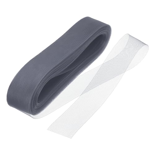 sourcing map 50 Meter Steifes Rosshaarband, 5 cm Breit für Polyester Knochen Nähen Hochzeitskleid Tanzkleid Zubehör, Grau von sourcing map