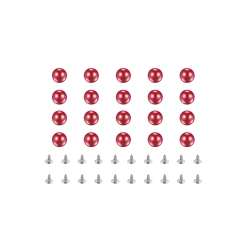 sourcing map 50 Set Perlniet Nieten Kit, 8mm Perlnieten ohne Loch Faux Perlen Nieten Knöpfe für DIY Vase Füller Hochzeitsfeier Haus Dekoration, Rot von sourcing map