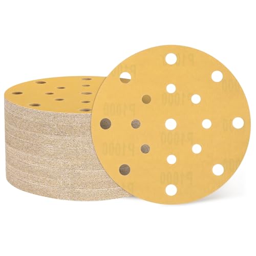 sourcing map 50 Stück 152 mm Schleifscheibe, 17 Loch, Körnung 1000, Klett-Schleifpapier, Exzenterschleifer-Pads für Holzbearbeitung, Automobil, Metallpolitur, Gelb, 50 Stück sourcing map 50 Stück 152 mm Schleifscheibe, 17 Loch, Körnung 1000, Klett-Schleifpapier, Exzenterschleifer-Pads für Holzbearbeitung, Automobil, Metallpolitur, Gelb, 50 Stück von sourcing map