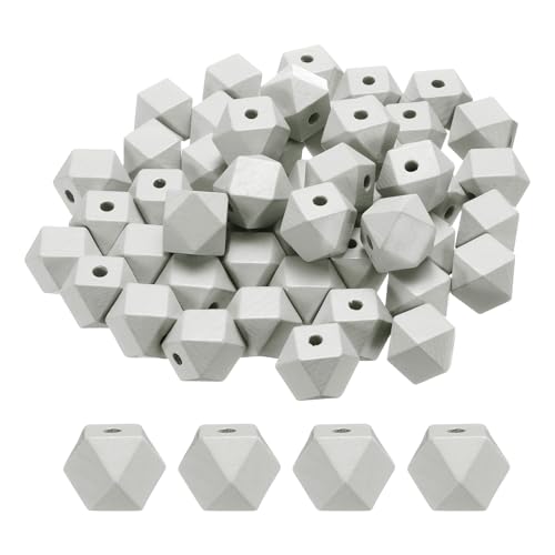 sourcing map 50 Stück hellgraue geometrische Holzperlen, 3,3 mm großes Loch, Polygon, lose Abstandshalter für Schmuckherstellung, Halsketten, Armbänder, DIY, Basteln, Makramee, handgefertigte sourcing map 50 Stück hellgraue geometrische Holzperlen, 3,3 mm großes Loch, Polygon, lose Abstandshalter für Schmuckherstellung, Halsketten, Armbänder, DIY, Basteln, Makramee, handgefertigte von sourcing map