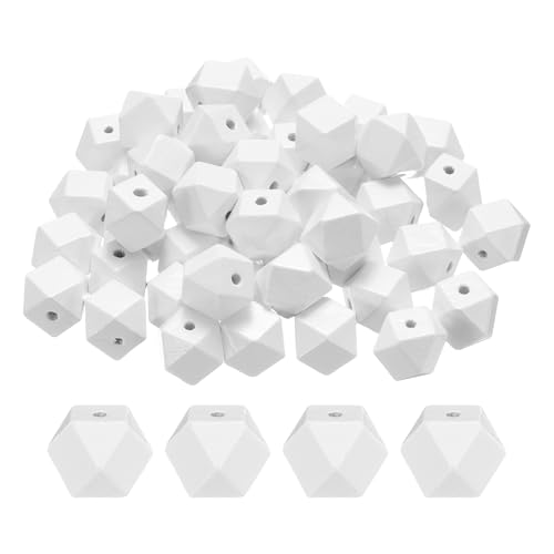 sourcing map 50 Stück weiße geometrische Holzperlen, 3,3 mm großes Loch, Polygon, lose Abstandshalter für Schmuckherstellung, Halsketten, Armbänder, DIY, Basteln, Makramee, handgefertigte Dekorationen sourcing map 50 Stück weiße geometrische Holzperlen, 3,3 mm großes Loch, Polygon, lose Abstandshalter für Schmuckherstellung, Halsketten, Armbänder, DIY, Basteln, Makramee, handgefertigte Dekorationen von sourcing map