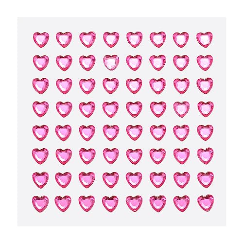 sourcing map 512Stk Herz Strass 6mm Selbstklebende Edelsteine Aufkleber Schmuck Sticker für Valentinstag Kosmetik Kunst und Handwerk Basteln Schmuck Herstellung Dunkel Rosa von sourcing map
