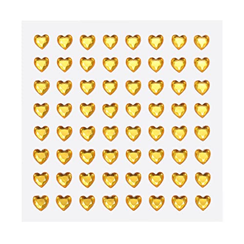 sourcing map 512Stk Herz Strass 6mm Selbstklebende Edelsteine Aufkleber Schmuck Sticker für Valentinstag Kosmetik Kunst und Handwerk Basteln Schmuck Herstellung Gold von sourcing map