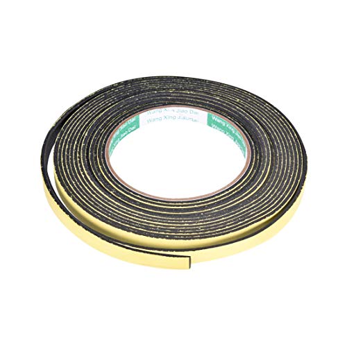 sourcing map 5m Dichtungsband Selbstklebend, 10mm(B) x 2mm(D) Dichtband für Fenster Türen, Schaumstoff Klebeband, 1 Rollen von sourcing map