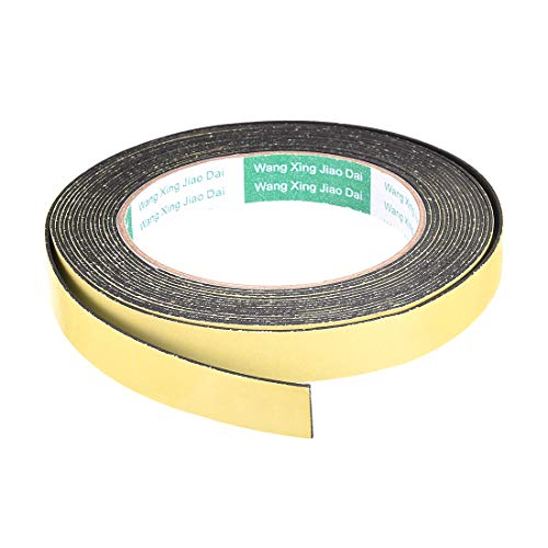 sourcing map 5m Dichtungsband Selbstklebend, 15mm(B) x 1mm(D) Dichtband für Fenster Türen, Schaumstoff Klebeband, 1 Rollen von sourcing map
