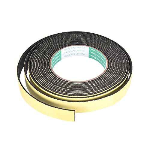 sourcing map 5m Dichtungsband Selbstklebend, 20mm(B) x 2mm(D) Dichtband für Fenster Türen, Schaumstoff Klebeband, 1 Rollen von sourcing map