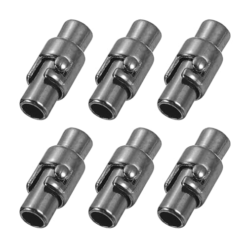 sourcing map 6 Magnetverschlüsse, 0,3 cm Lederschnur, Endkappen, magnetische Armbandverschlüsse und Verschlüsse für Schmuckherstellung, DIY, Armbandverschlüsse, Schwarz von sourcing map