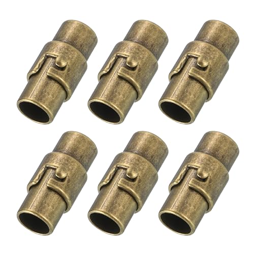 sourcing map 6 Stück Magnetverschlüsse, 0,6 cm Lederschnur, Endkappen, magnetische Armbandverschlüsse und Verschlüsse für Schmuckherstellung, DIY-Armbandverschlüsse, Bronze sourcing map 6 Stück Magnetverschlüsse, 0,6 cm Lederschnur, Endkappen, magnetische Armbandverschlüsse und Verschlüsse für Schmuckherstellung, DIY-Armbandverschlüsse, Bronze von sourcing map