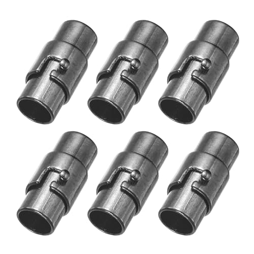sourcing map 6 Stück Magnetverschlüsse, 0,6 cm Lederschnur, Endkappen, magnetische Armbandverschlüsse und Verschlüsse für Schmuckherstellung, DIY-Armbandverschlüsse, Schwarz von sourcing map