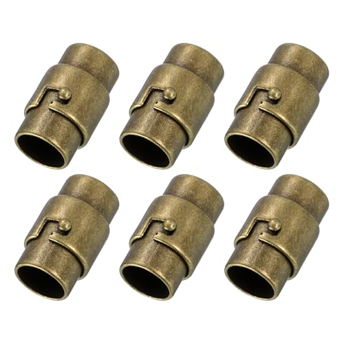 sourcing map 6 Stück Magnetverschlüsse, 0,8 cm Lederschnur, Endkappen, magnetische Armbandverschlüsse und Verschlüsse für Schmuckherstellung, DIY-Armbandverschlüsse, Bronze sourcing map 6 Stück Magnetverschlüsse, 0,8 cm Lederschnur, Endkappen, magnetische Armbandverschlüsse und Verschlüsse für Schmuckherstellung, DIY-Armbandverschlüsse, Bronze von sourcing map