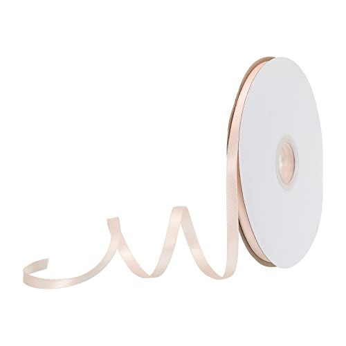 sourcing map 6 mm x 46 Meter Satinband Doppelseitige Schleifenband Polyester Geschenkband für Deko Party Hochzeit Geburtstag Trauer Geschenkverpackung Band, Rosa von sourcing map