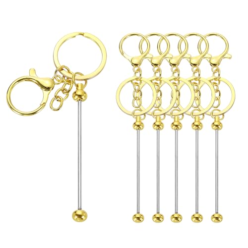 sourcing map 6 x Perlen-Schlüsselanhänger-Stangen, Metallperlen, blanko, kreativ, niedlich, Schlüsselanhänger für Bastelarbeiten, Schmuckherstellung, Gold, 6 Stück sourcing map 6 x Perlen-Schlüsselanhänger-Stangen, Metallperlen, blanko, kreativ, niedlich, Schlüsselanhänger für Bastelarbeiten, Schmuckherstellung, Gold, 6 Stück von sourcing map