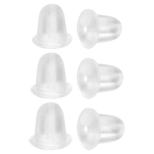 sourcing map 64 Stück Silikon-Ohrring-Verschlüsse, weich, transparent, Sicherheitsohrring-Rückenpolster, Ersatz für DIY-Haken-Ohrstecker von sourcing map