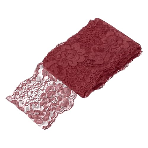 sourcing map 7,6 cm breit, 4,5 m langes elastisches Spitzenband, Weinrot, Blumenmuster, Stretch-Spitzenbesatz, bestickter Stoff zum Nähen und Basteln, Geschenkverpackung, Blumensträuße sourcing map 7,6 cm breit, 4,5 m langes elastisches Spitzenband, Weinrot, Blumenmuster, Stretch-Spitzenbesatz, bestickter Stoff zum Nähen und Basteln, Geschenkverpackung, Blumensträuße von sourcing map